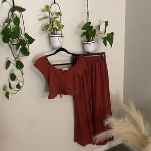 Rustic orange Love to be spoiled two piece set. Size Medium.